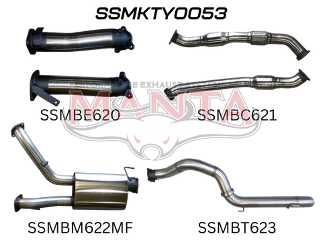 Manta Toyota VDJ 200 series 3" Inch Turbo Back System with 4" Inch Tail Pipe (DPF Delete)| Without Cat | Aluminsed Steel Exhaust System | Toyota Landcruiser 200 Series