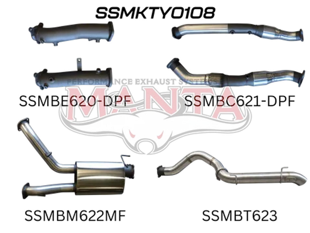 Manta Toyota 200 series 3" Inch Turbo Back System with 4" Inch Tail Pipe | Stainless Steel Exhaust System | Toyota Landcruiser 200 Series