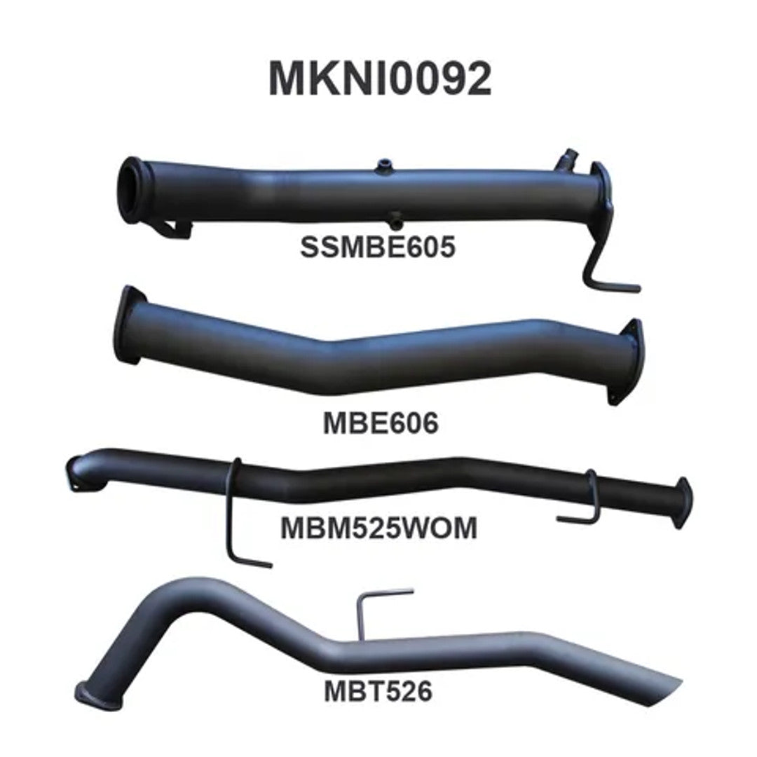 Manta Nissan Navara 3" Inch Turbo Back (Muffler Delete) | D23 NP300 2.3l | Aluminised Steel Exhaust System