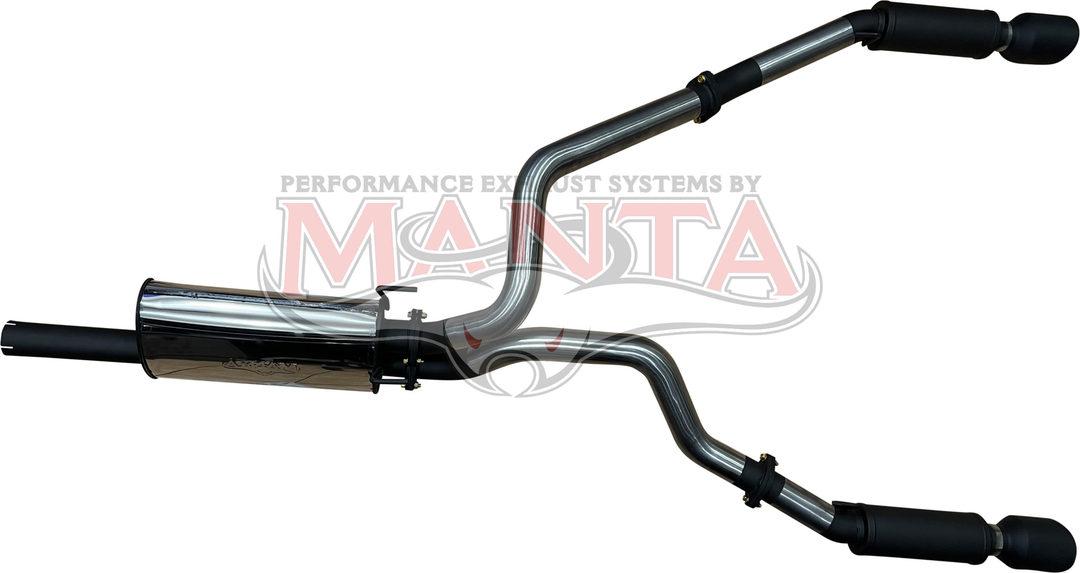 RAM 1500 5.7L V8 Twin 3" Stainless Steel | Medium Noise | Cat Back Without Rear Mufflers | Black Tips