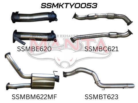 Manta Toyota 200 series 3" Inch Turbo Back System with 4" Inch Tail Pipe (DPF Delete) | Stainless Steel Exhaust System | Toyota Landcruiser 200 Series