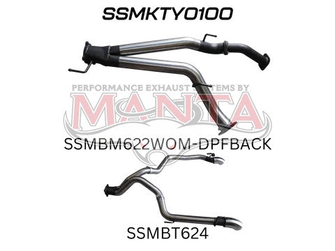 Manta Toyota 200 series Twin 3" Inch DPF Back Tail Pipes | Stainless Steel Exhaust System | Toyota Landcruiser 200 Series | VDJ200