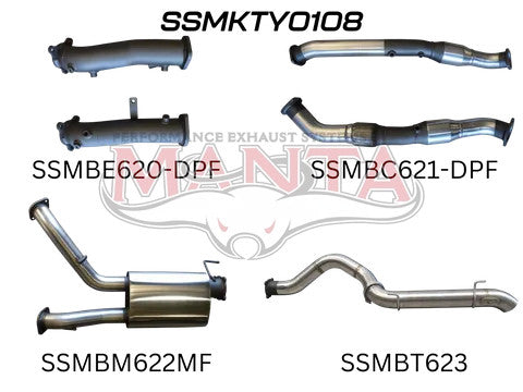 Manta Toyota 200 series 3" Inch Turbo Back System with 4" Inch Tail Pipe | Stainless Steel Exhaust System | Toyota Landcruiser 200 Series