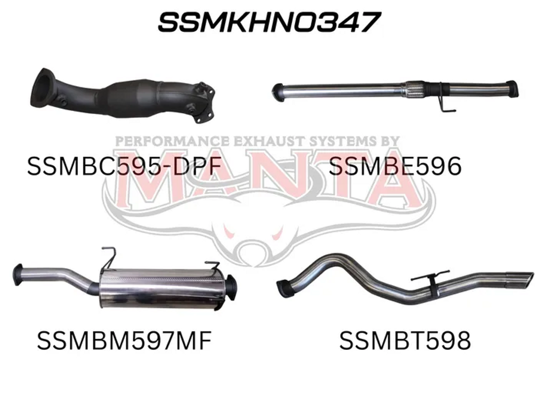 Manta Holden Colorado 3" Inch Turbo Back Stainless Exhaust System | RG 2.8l Colorado | Stainless Steel