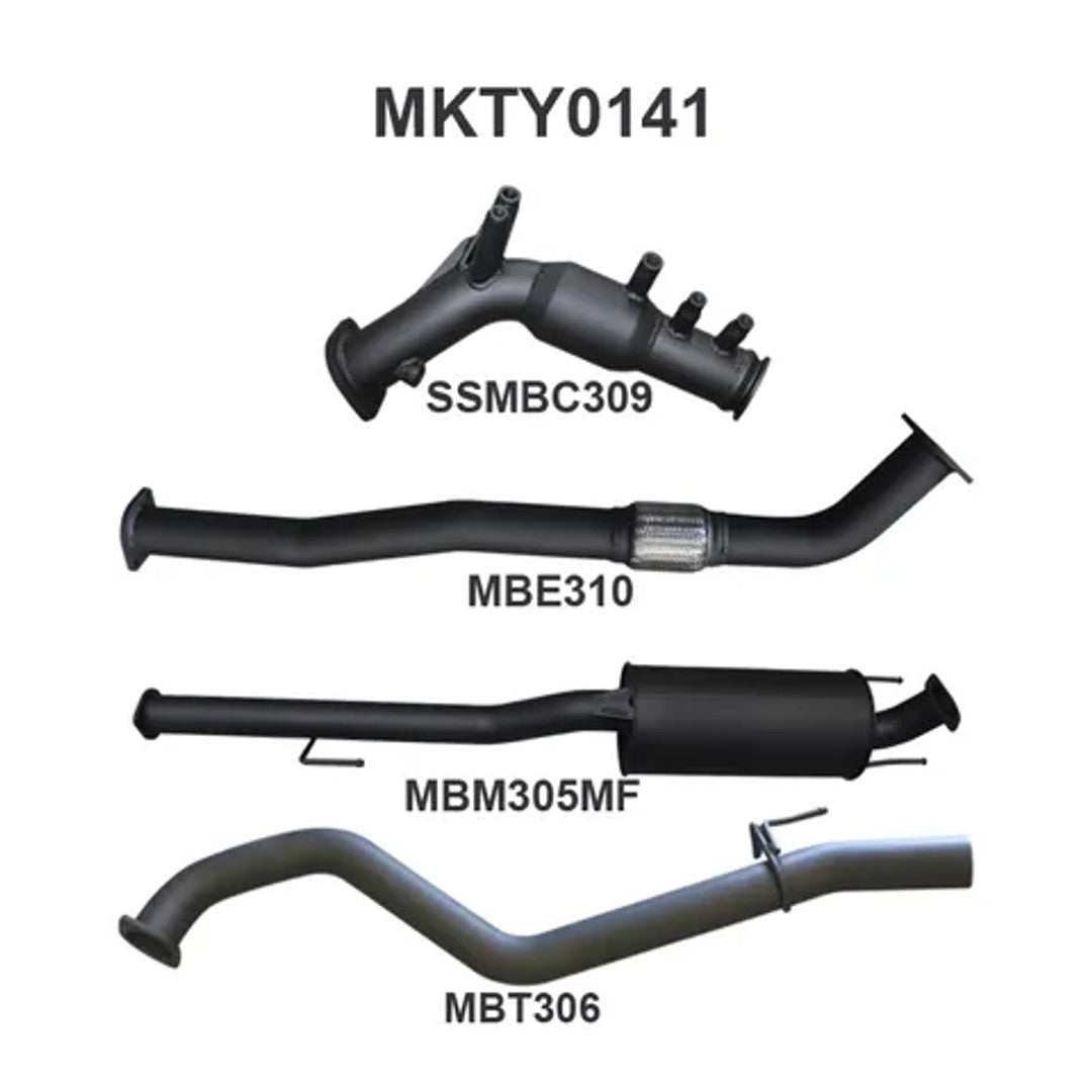 Manta Toyota Hilux 3" Inch Turbo Back | GUN126R 2.8l | Aluminised Steel Exhaust System | With Hotdog NO CAT
