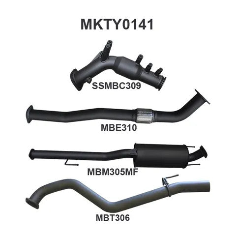 Manta Toyota Hilux 3" Inch Turbo Back | GUN126R 2.8l | Aluminised Steel Exhaust System | With Hotdog NO CAT