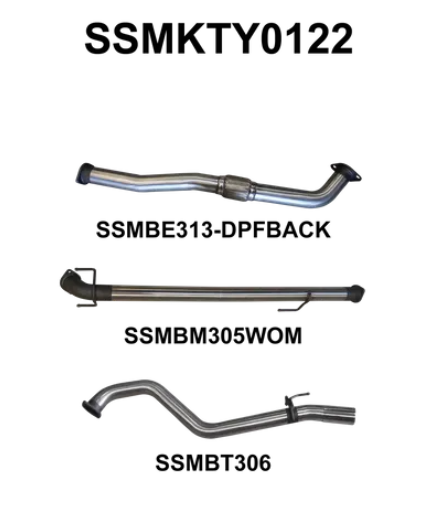 Manta Toyota Hilux 3" Inch DPF Back | GUN126R 2.8l | Stainless Steel Exhaust System