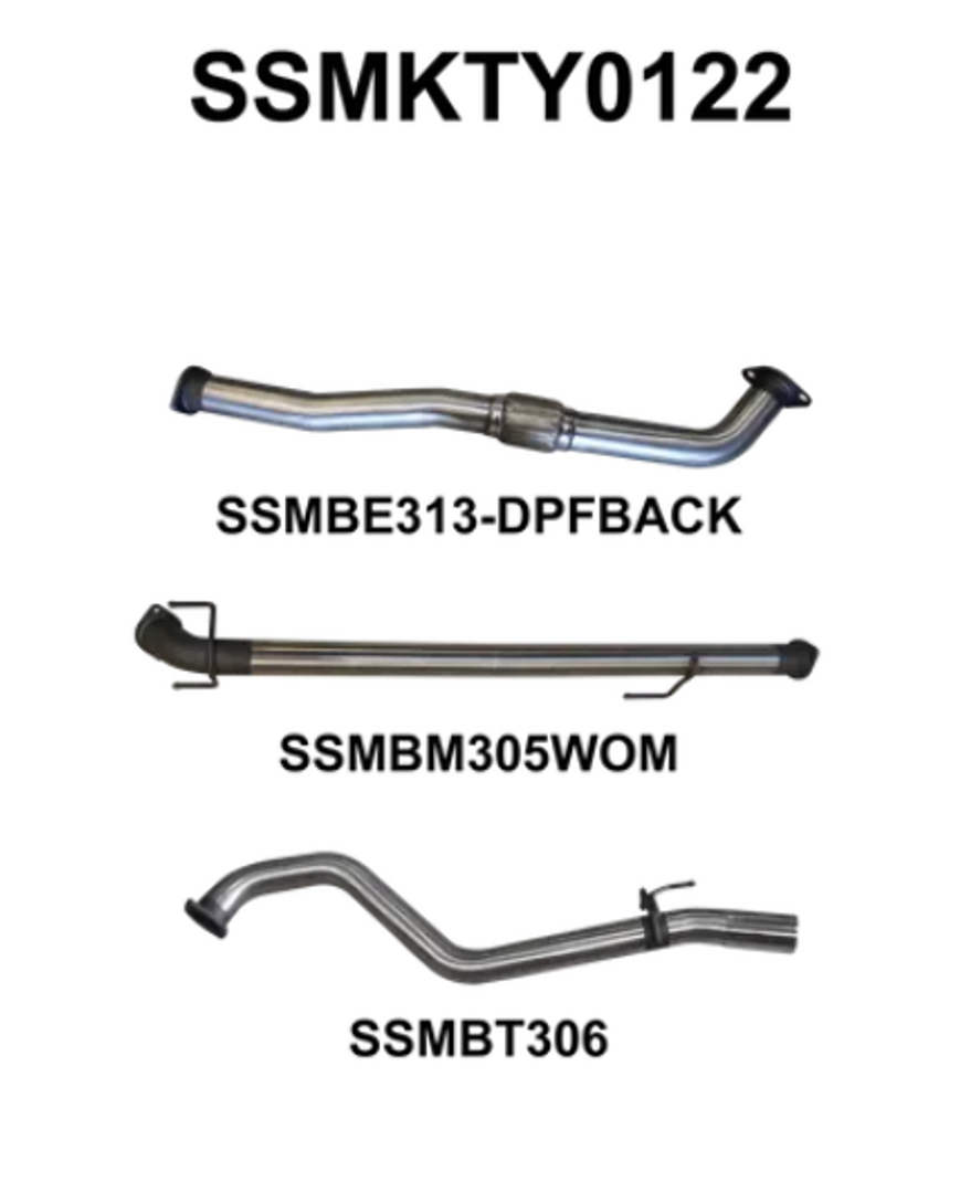 Manta Toyota Hilux 3" Inch DPF Back | GUN126R 2.8l | Stainless Steel Exhaust System